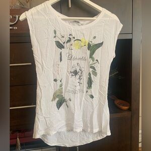Reitmans White Floral Print Top XS